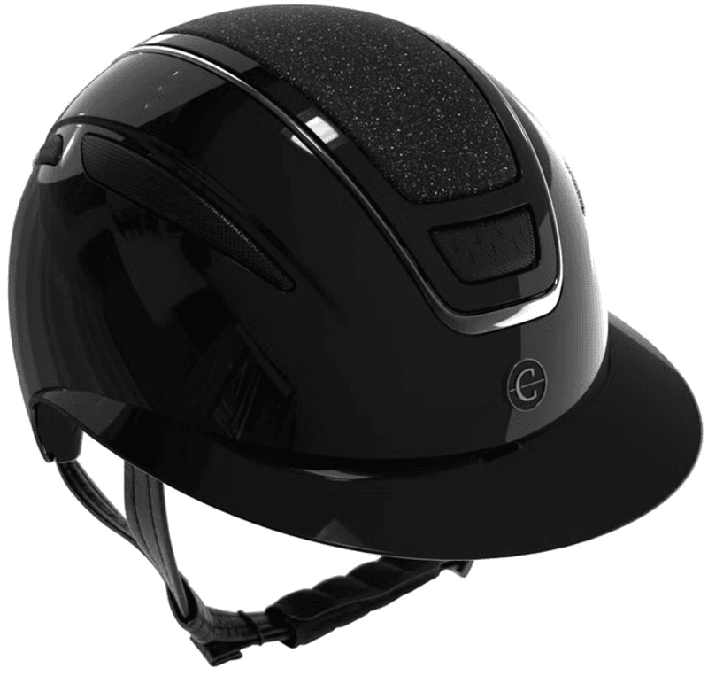 Ridehjelm Elite Polo Glossy med Sølvdetaljer